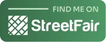 Find me on StreetFair, green badge with white text and logo.